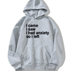Letter Print Drawstring Hoodie Loose Hooded Sweatshirt