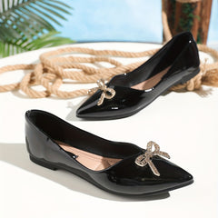 Rhinestone Bowknot Flat Wedding Shoes Lightweight Walking Shoes