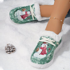 Christmas Snowman Pattern Thickened Warm Winter Outdoor Sneakers