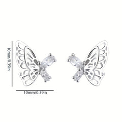 Butterfly Stud Earrings Double Layer Daily Accessories
