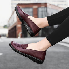 Women's Solid Loafers Slip-On Soft Sole Flat Shoes Daily Walking Shoes