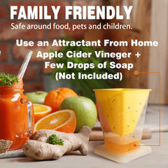 Indoor Fruit Fly Trap - Reusable Gnats Catcher
