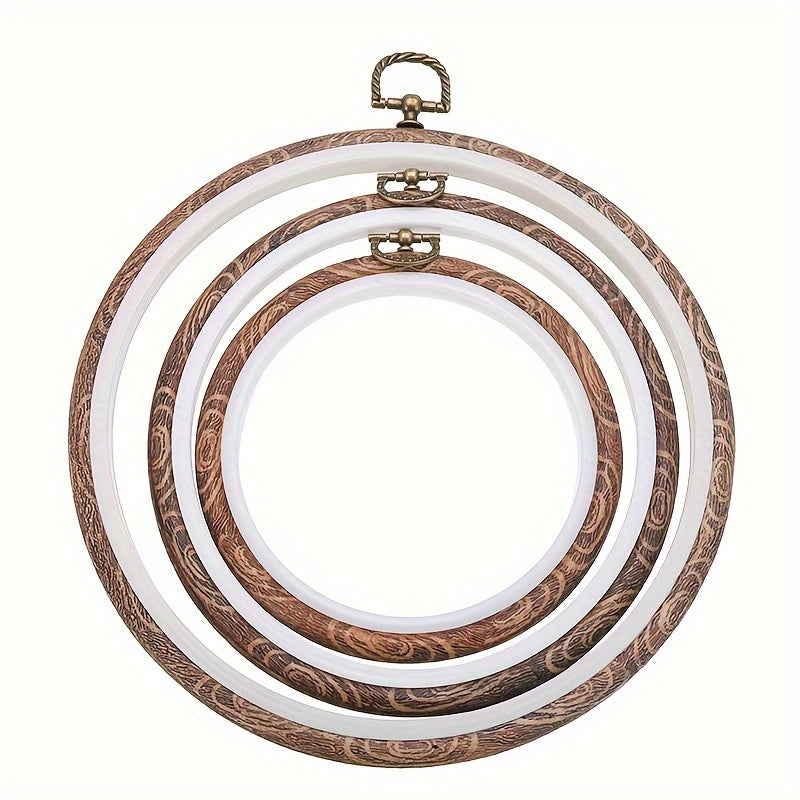 Vintage Cross Stitch Hoop DIY Embroidery Hoop Wood Grain Embroidery Frame