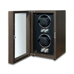 Wood Watch Winder Vertical 2 Slot Automatic Watches Box