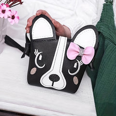 Cute Puppy Shoulder Bag with Bow for Girls