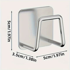 4pcs Stainless Steel Storage Hook Wall Mounted Rack Pot Lid Cutting