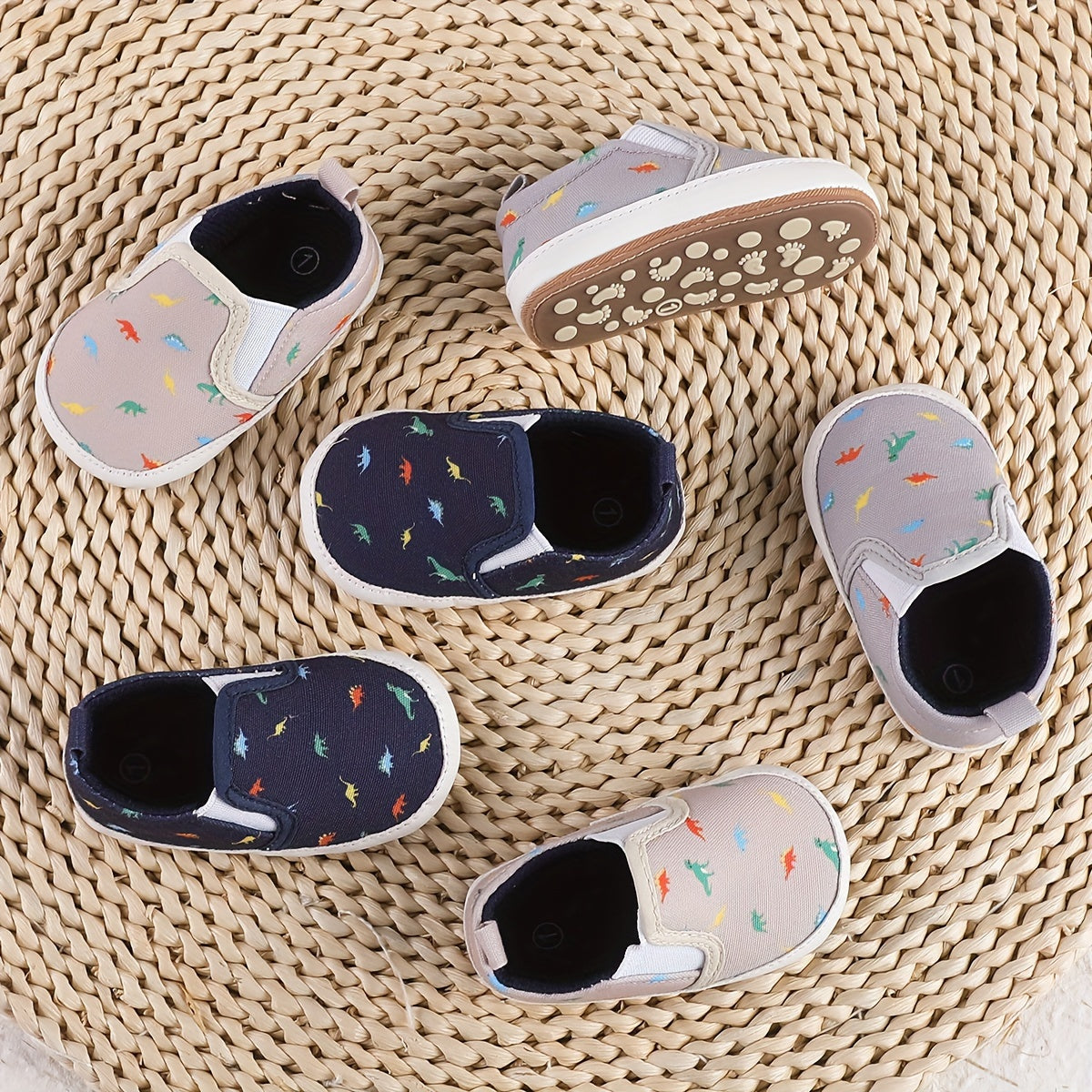 Dino Slip On House Shoes For Baby Boys Non Slip Soft Bottom Walking Shoes