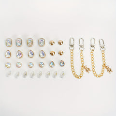 28 PCS Faux Crystal Bear Rhinestones Shoe Charms - Shoe Decoration Accessories
