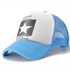 Star Print Candy Mesh Trucker Hat Baseball Cap