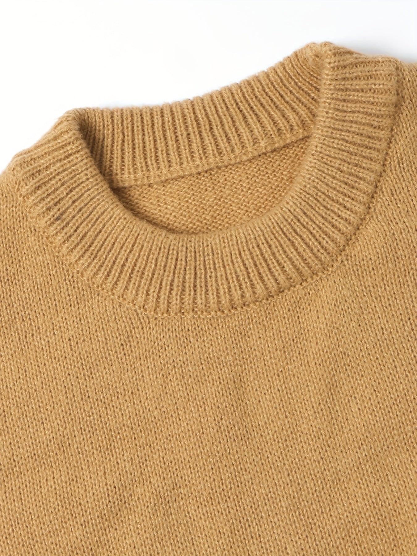 Casual Sweater Women's Plus Solid Long Sleeve Round Neck