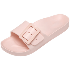 Women's Open Toe Soft Sole Bathroom Slides Non Slip Flat Shoes