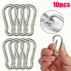 10pcs Alloy Hanging Buckles for Camping Travel Hiking