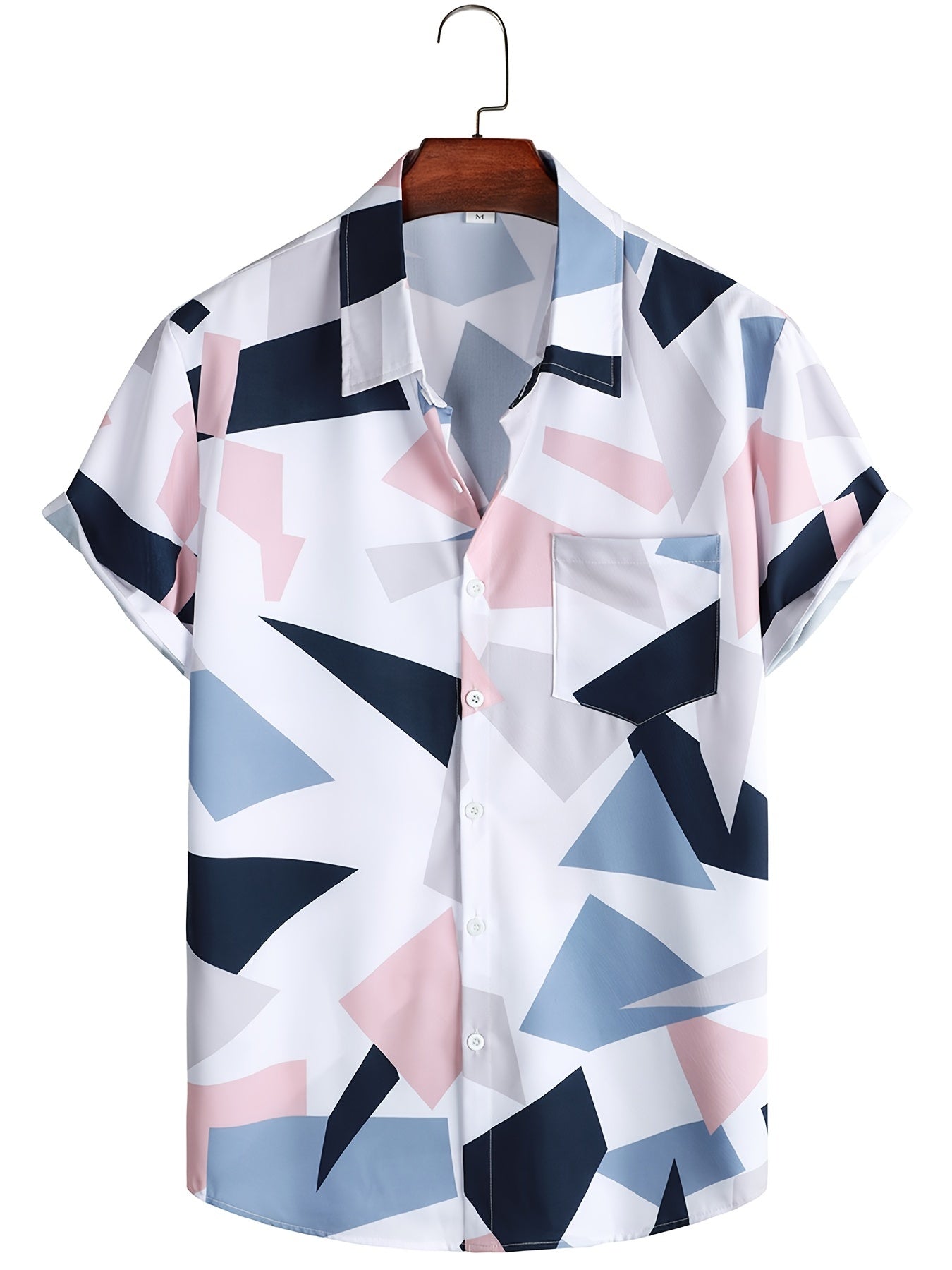 Men's Triangle Pattern Short Sleeve T-shirt - Summer Casual Wear