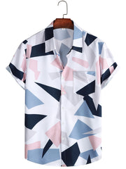 Men's Triangle Pattern Short Sleeve T-shirt - Summer Casual Wear