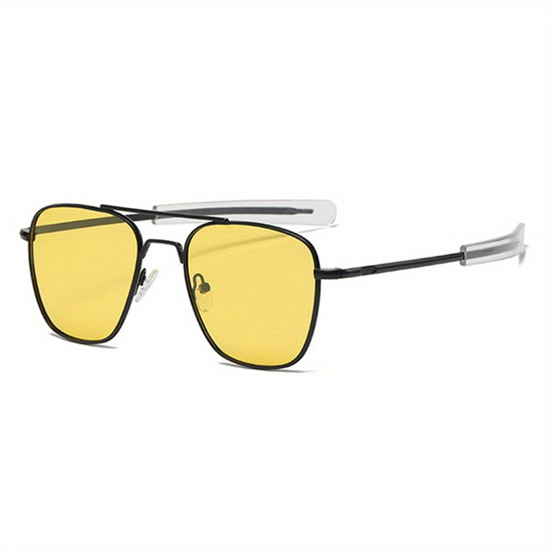 Men's Polarized Night Vision Driving Sunglasses Anti-glare Aviator Pilot
