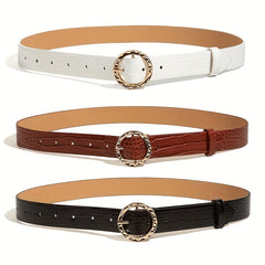 Vintage Animal Skin Pattern PU Belt for Women