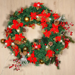 15pcs Artificial Flowers Branch Garland Christmas Tree Decorations