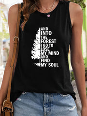 Abstract Tree Pattern Stretchy Sports Vest Sleeveless Casual Top