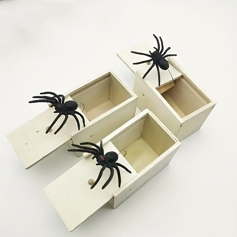 Spider Fright Thrill Wooden Box Prank Toy Gift