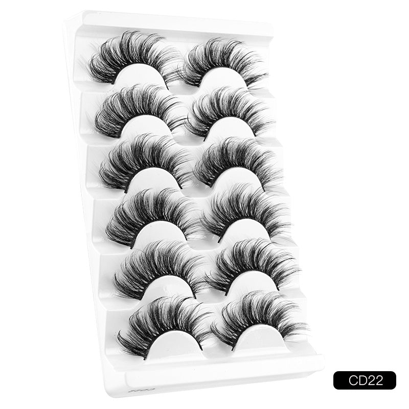 6 Pairs 8D Faux Mink Hair Lashes Thick False Eyelashes