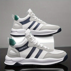 Men's Striped Lace up Running Shoes Outdoor Sneakers