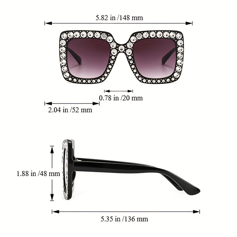 Rhinestone Gradient Sunglasses UV400
