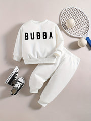 Baby Boy Letter Graphic Sweatshirt Pants Set Kids Clothes