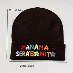 Multicolor Letter Print Knitted Hat