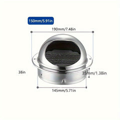 Stainless Steel Wall Vent Cover - Rain and Exhaust Protection