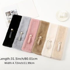 Warm Rabbit Fur Neck Scarf Thicken Plush Collar Neck Wrap Scarves