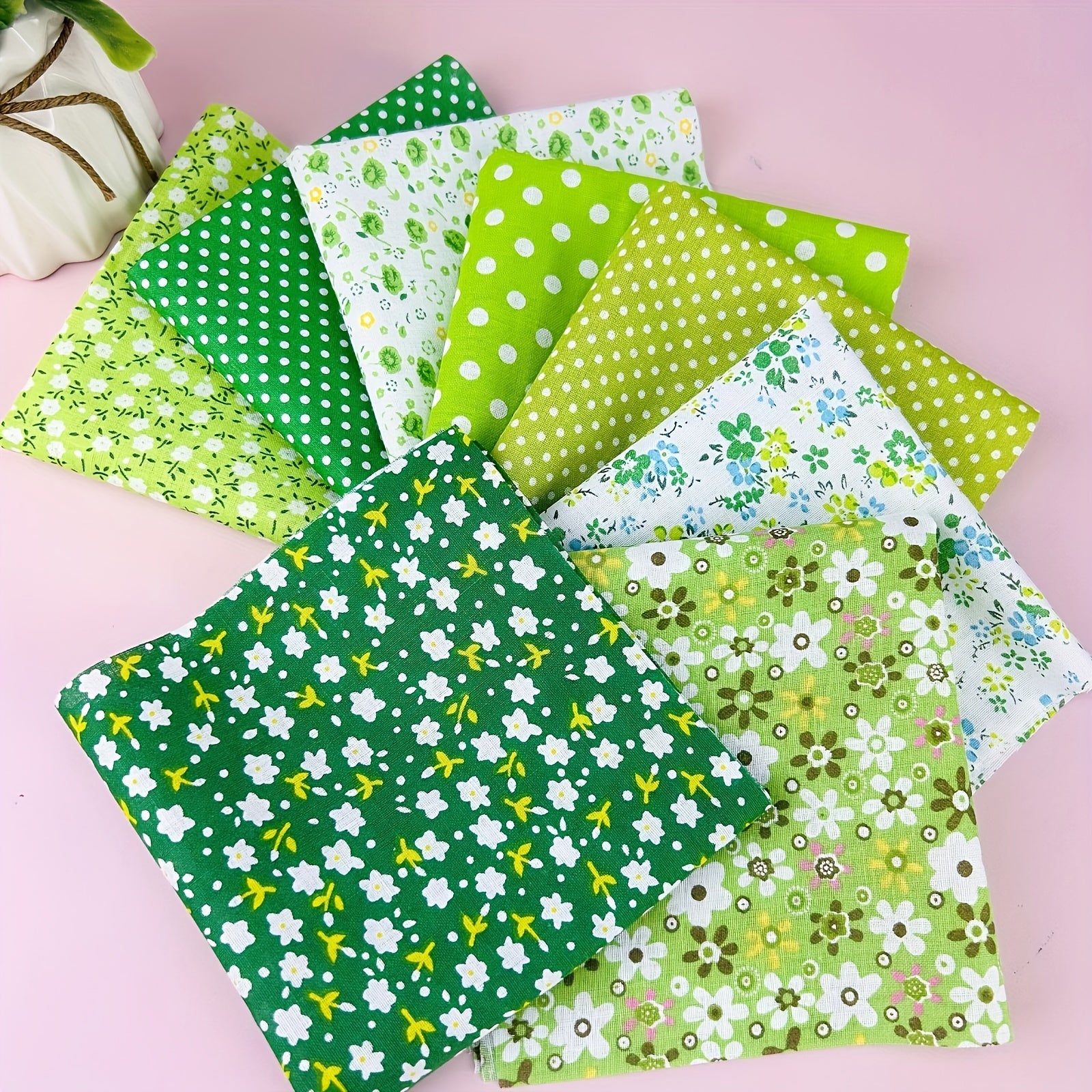 8pcs 24 89 24 Printed Cotton Quilted Fabric for DIY Handicraft