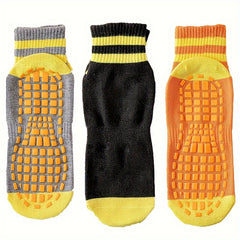 3 Pairs Warm Non slip Floor Yoga Socks Soft Comfortable Medium Tube Socks