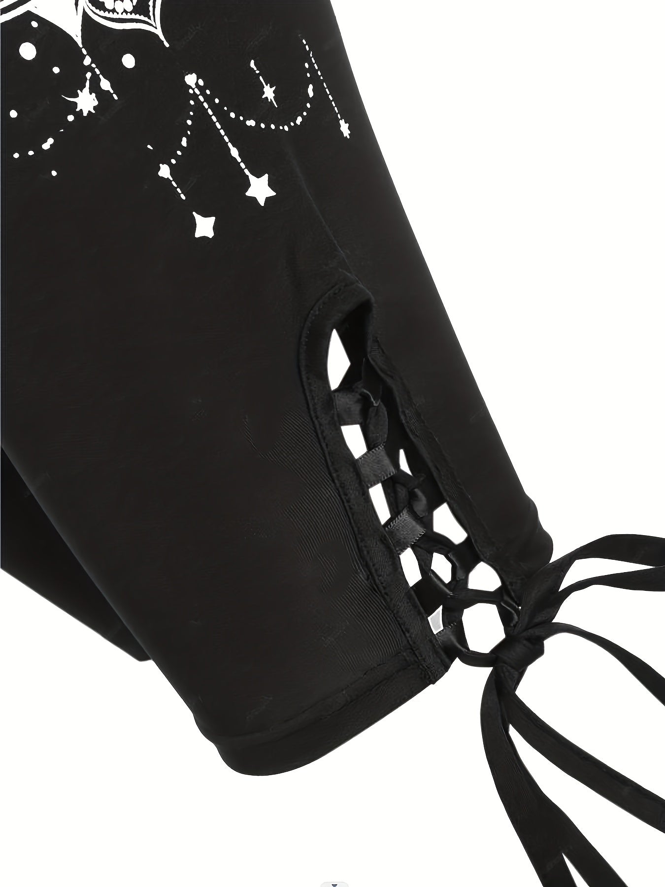 Graphic Print High Waist Leggings Casual Drawstring Leggings
