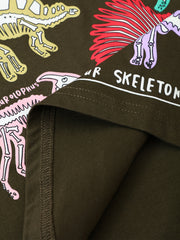 Dino Skeleton Print Kid's Long Sleeve Top