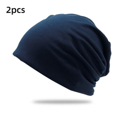 2pcs Beanie Hat Slouch Hat Knitted Hat For Men & Women Solid Cap