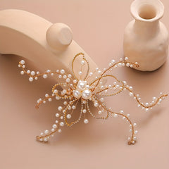 Faux Pearl Hair Clip Bridal Flower Headdress