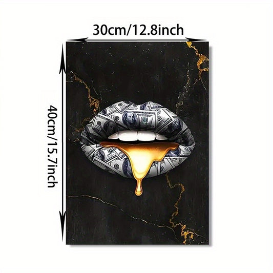 Creative Graffiti Mouth Wall Decor Canvas Painting 15.7x23.6in Unframed