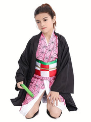 Girls Anime Cosplay Kimono Uniform Set For Kid