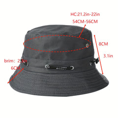 Gray Drawstring Bucket Hat Lightweight Reversible Sun Hat Unisex