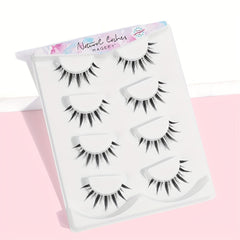 4 Pairs 3D Fiber Faux Mink Lashes C Curling Thick False Eyelashes