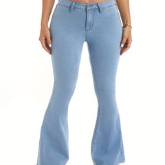 Raw Trim High Rise Flared Leg Jeans