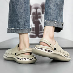 Men's Letter Print Quick Drying Anti-Skid Clogs Slippers