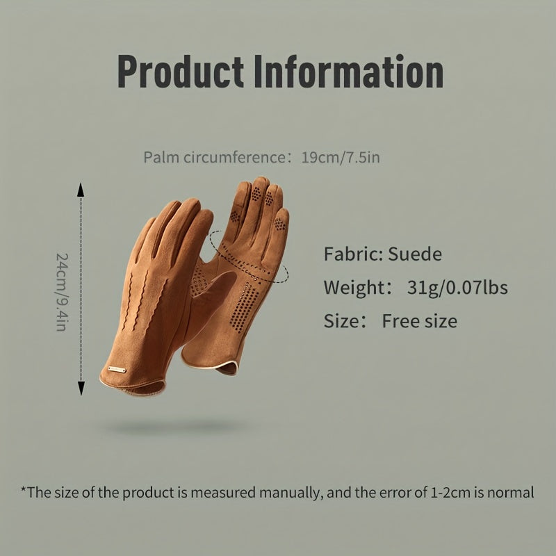 Autumn Winter Windproof Suede Gloves Outdoor Cycling Skiing