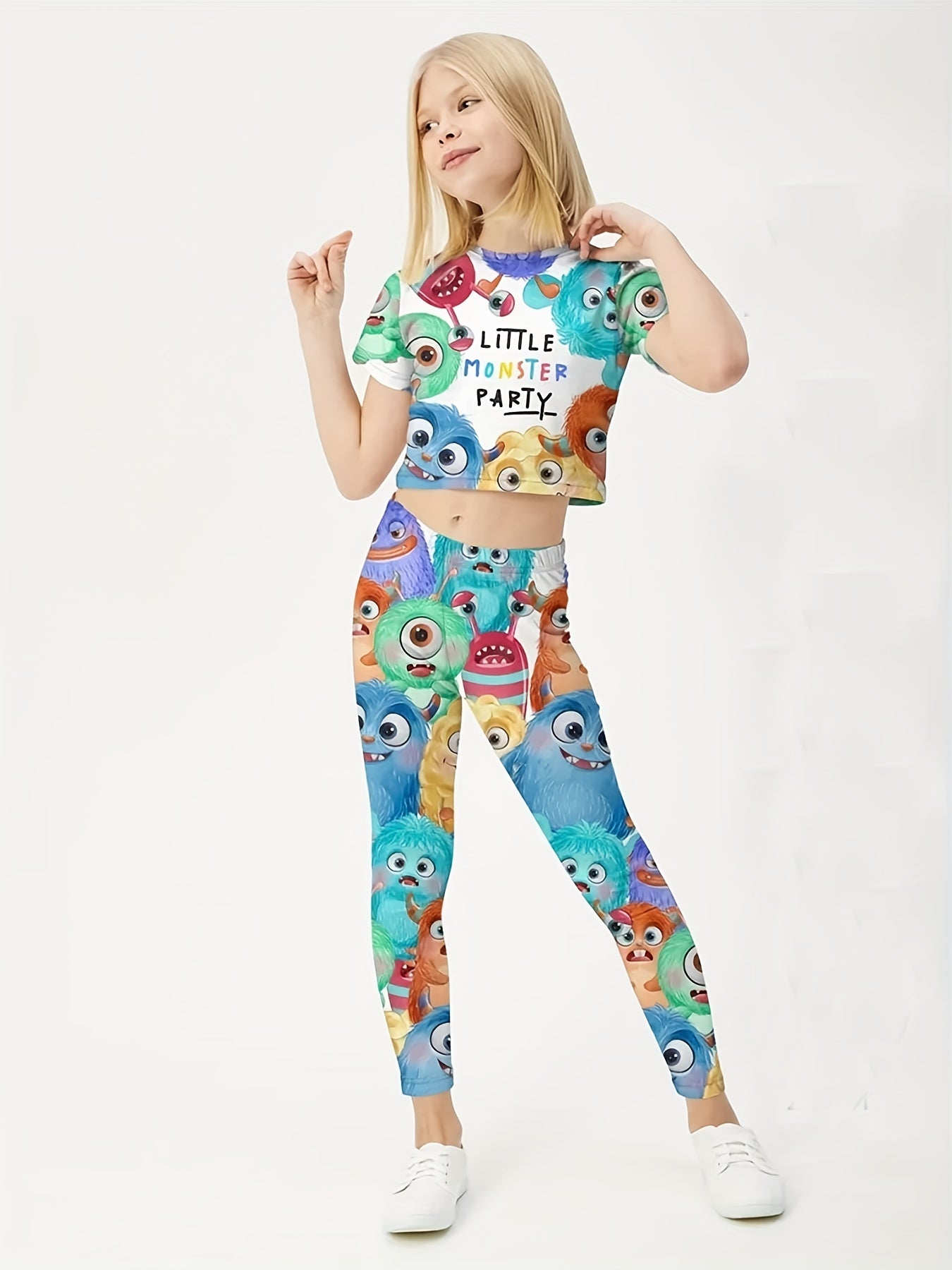 Girl's LITTLE MONSTER PARTY 2pcs Set for Summer