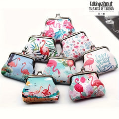 Flamingo Print Coin Purse Small Storage Bag