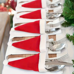 10pcs Mini Christmas Hats 2.36in Wide 3.9in High Red Wine Party Decorations