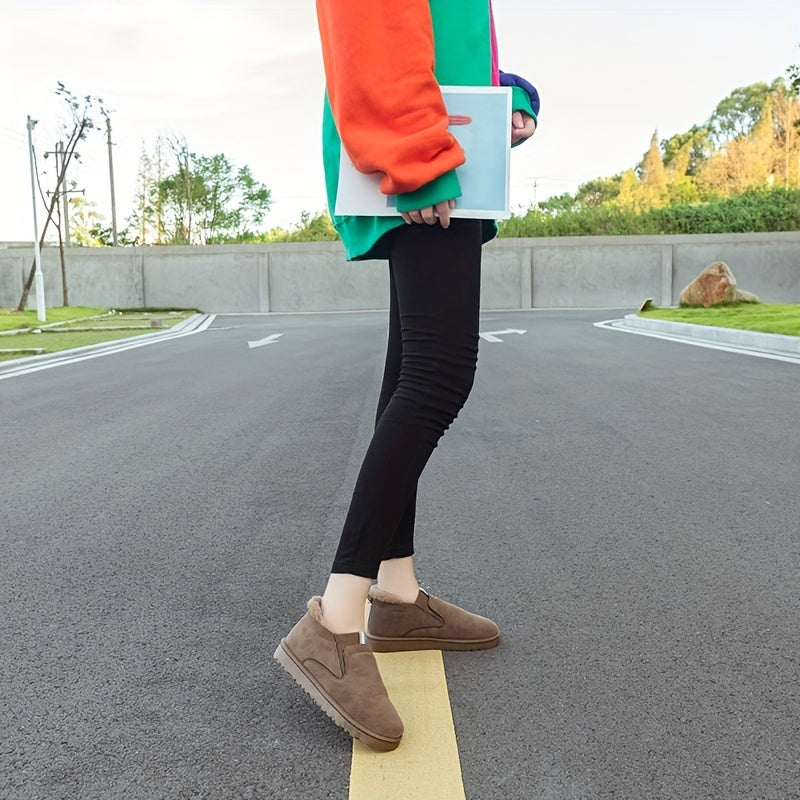 Women's Winter Plush Warm Slip-on Shoes Lightweight Indoor & Outdoor