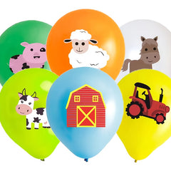 24pcs Farm Theme Balloon Set Birthday Party Decoration Animal Latex Balloons