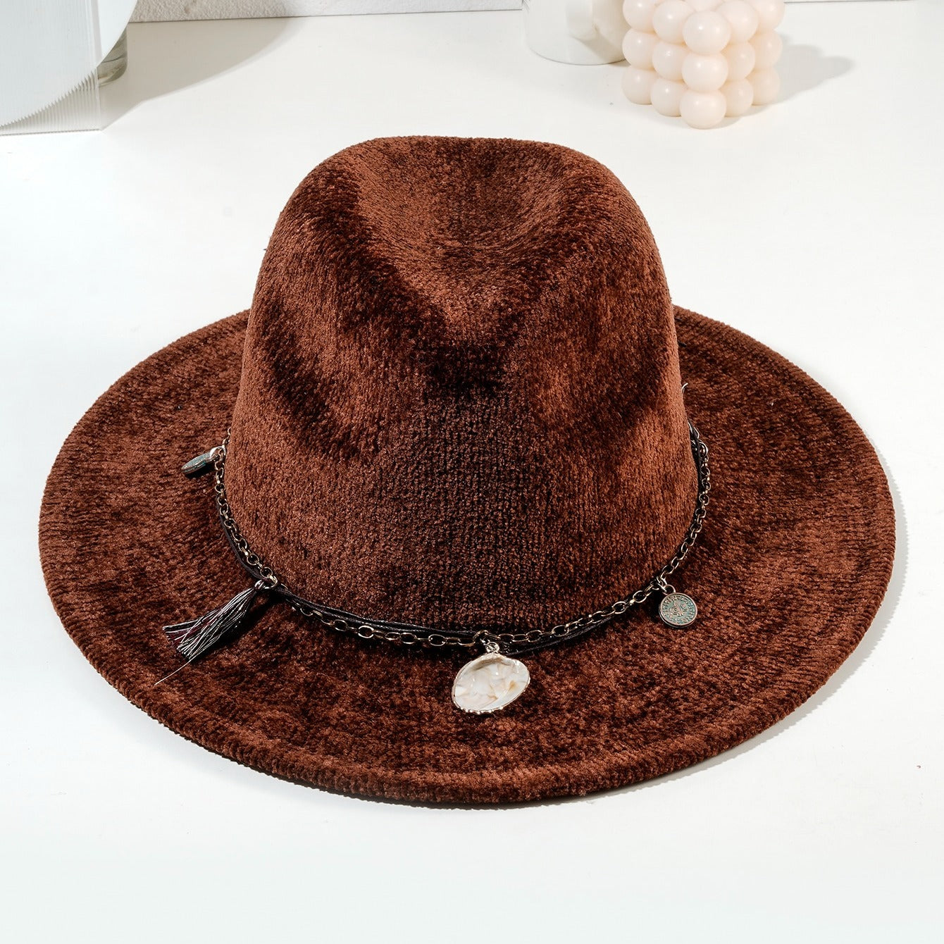 Woolen Fedora Hat With Tassel Belt Cowboy Jazz Cap