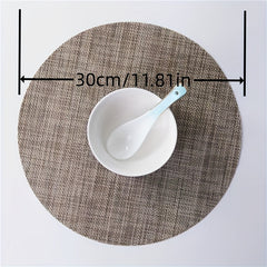 7pcs Waterproof Placemats Set of 6 Fan Shaped & 1 Round